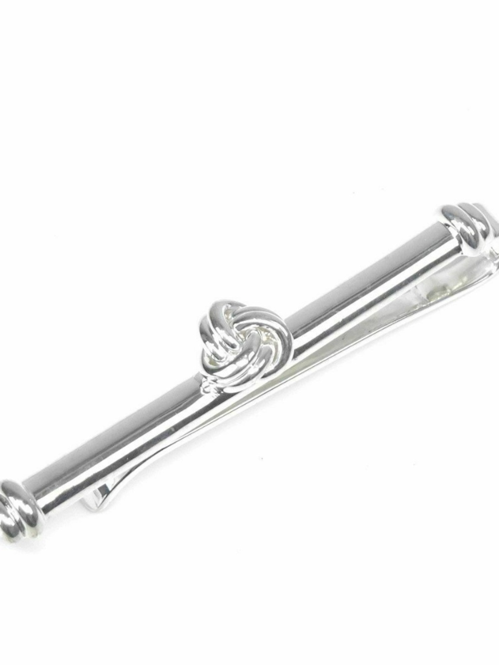 Tiffany & Co. Sterling Silver Knot Tie Tack Clasp Bar Clip